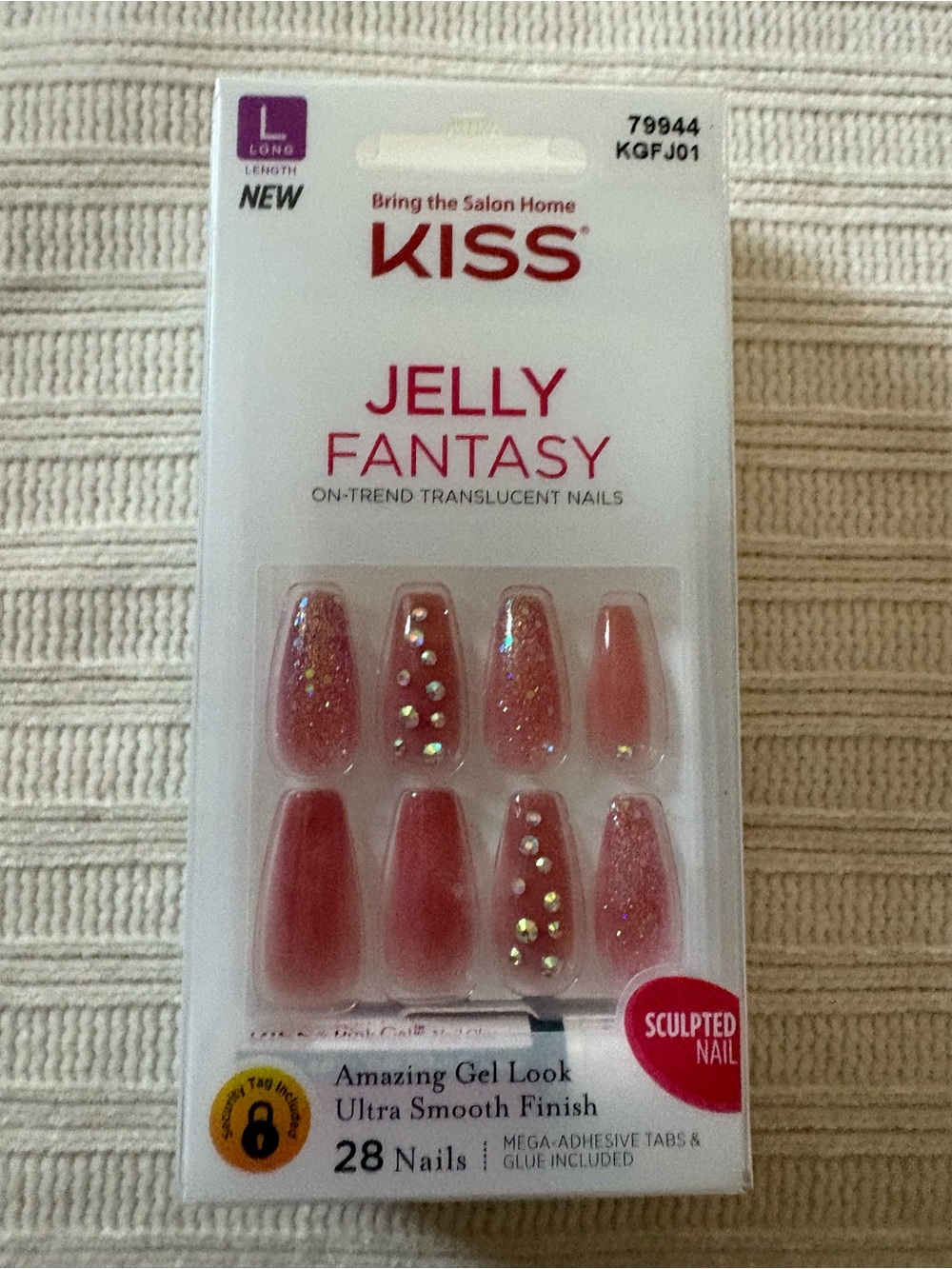 KISS Jelly Fantasy Translucent Pink Press-On Nails